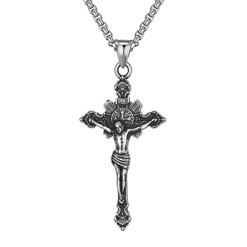 Titanium steel catholic cross jesus pendant