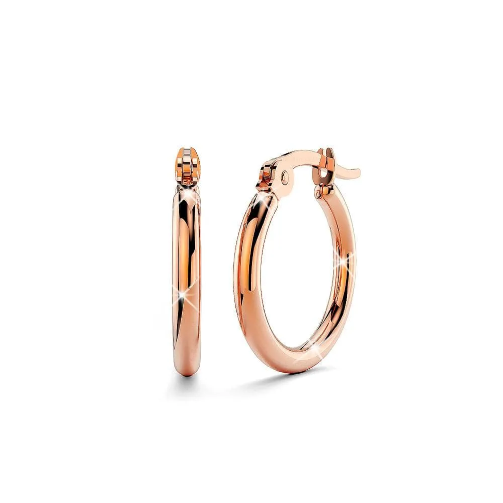 Trishia Hoop Rose Gold Layered Earrings 15mm