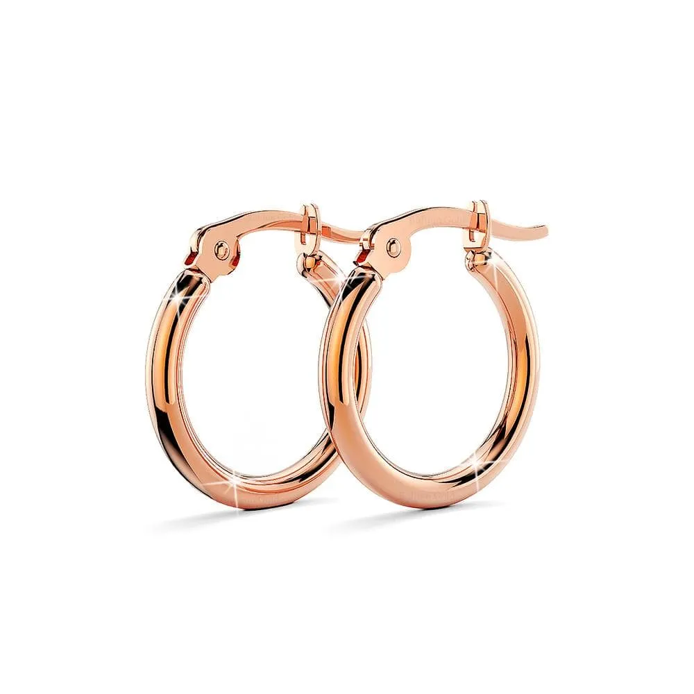 Trishia Hoop Rose Gold Layered Earrings 15mm