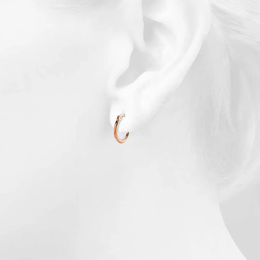 Trishia Hoop Rose Gold Layered Earrings 15mm