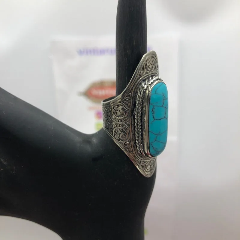 Turkmen Turquoise Ring, Stone Ring, Statement Ring