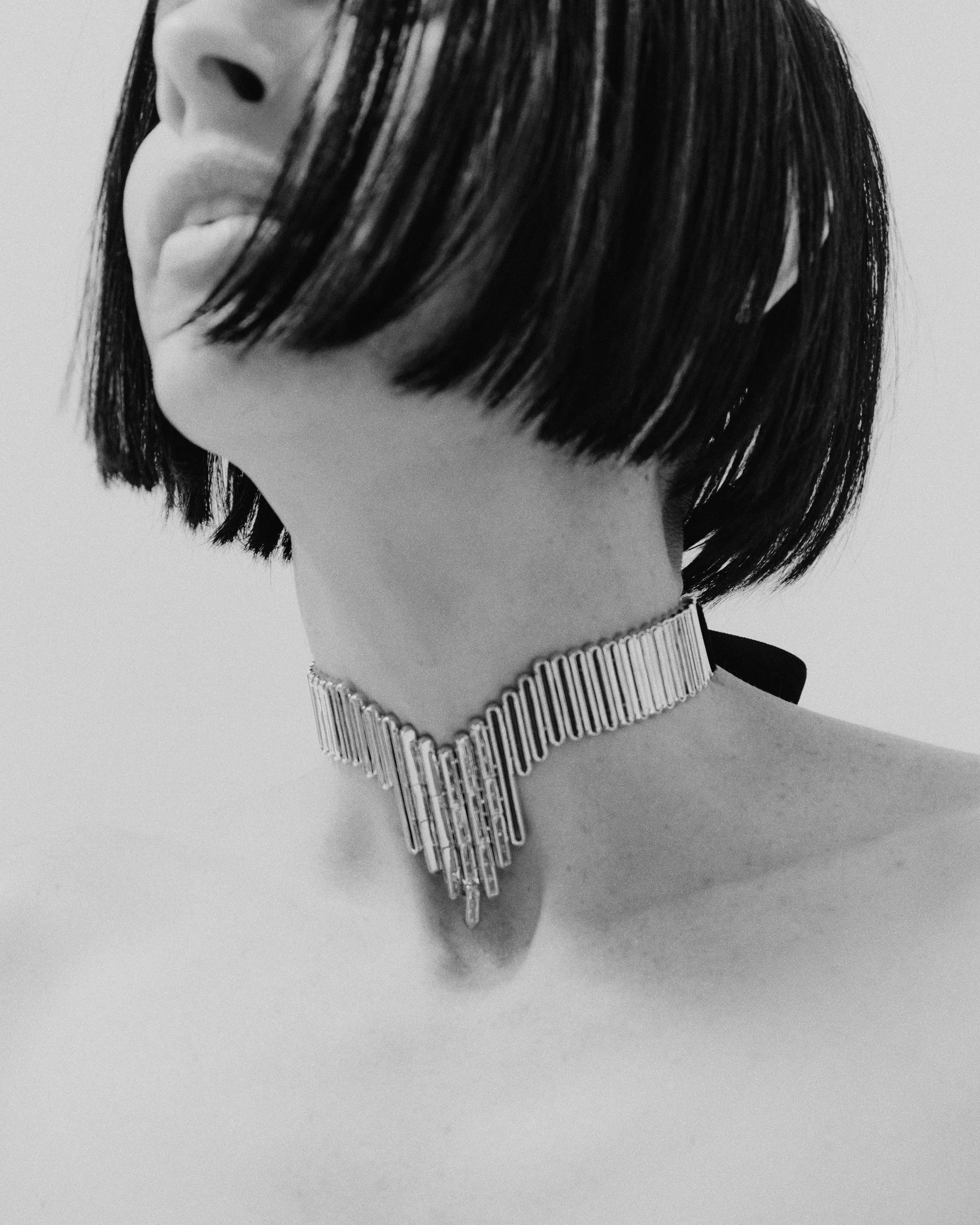 TWILL BAGUETTE COLLAR | MIST VELVET