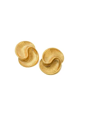 Twisted Gold Earrings 18K Gold Plated Statement Jewelry New Women's Fashion