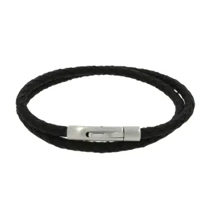 Unique & Co Black Leather Mens Bracelet B511BL-21