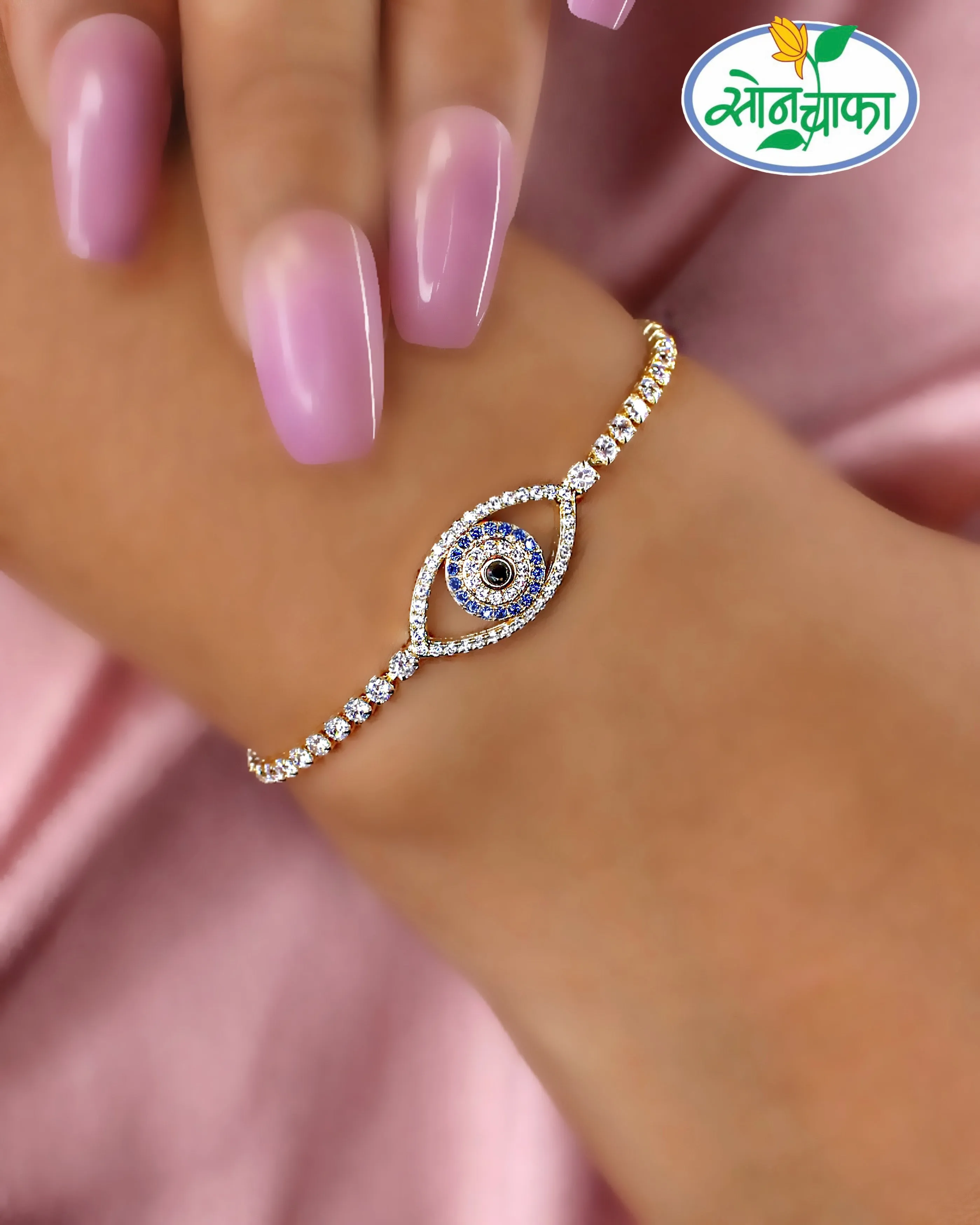 UNIQUE EVIL-EYE DIAMOND BRACELET