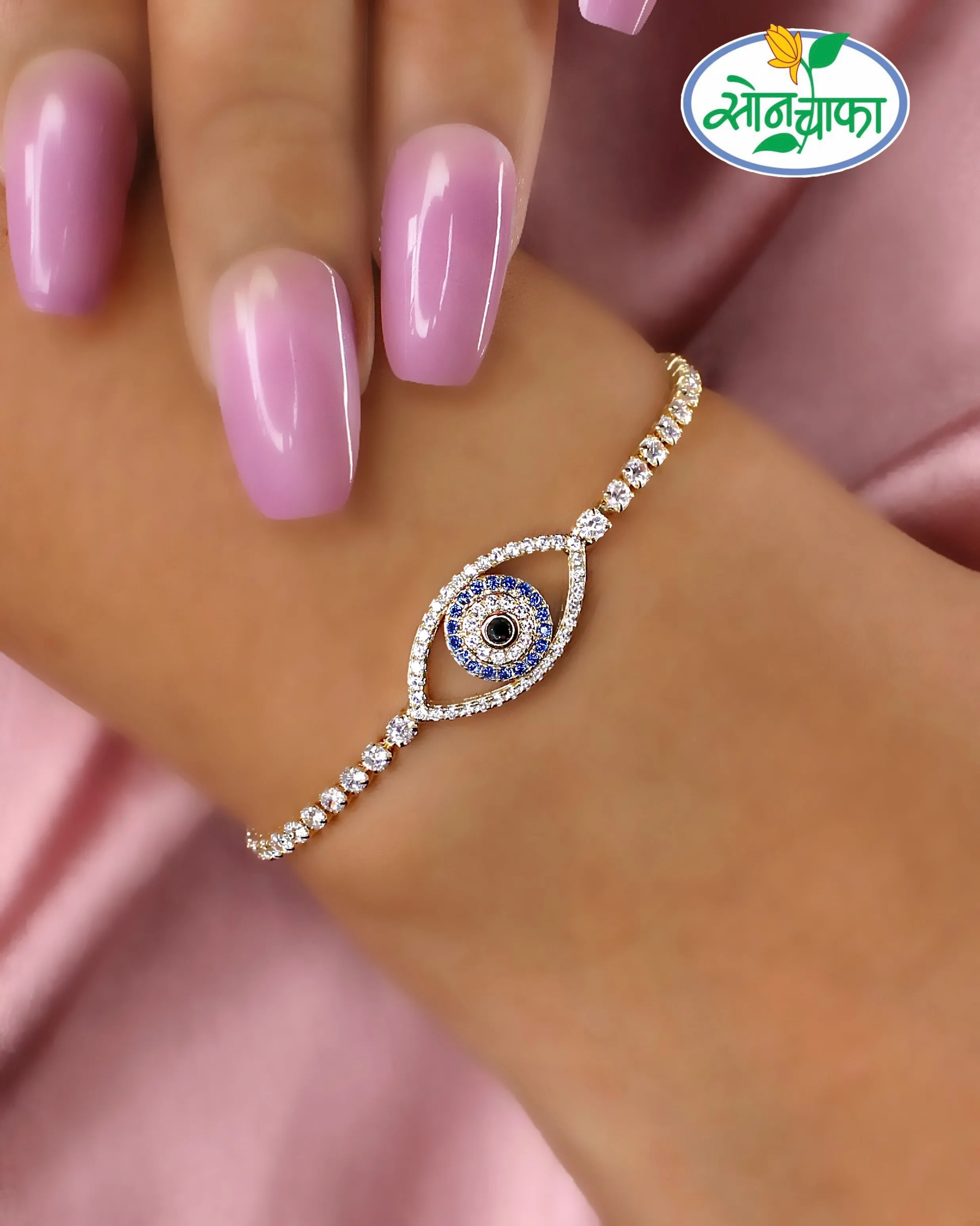 UNIQUE EVIL-EYE DIAMOND BRACELET