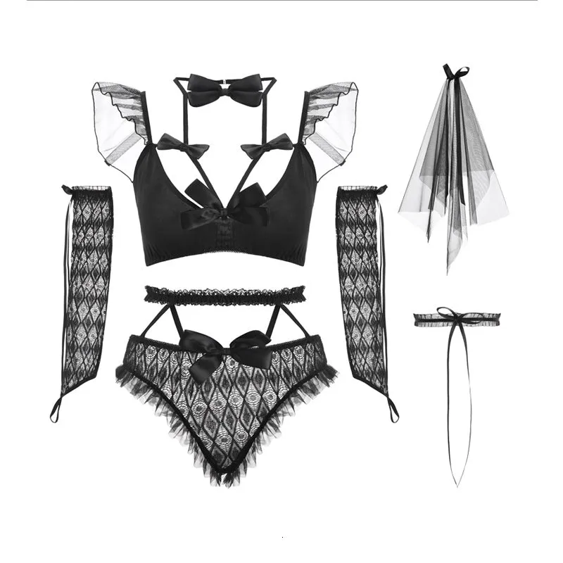 Veiled Gothic Bridal Lingerie Set