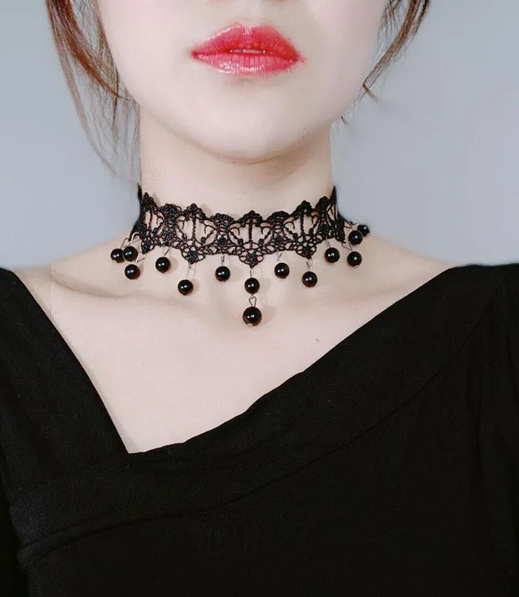 Velvet Choker, Vintage Sexy Lace Necklace with Pendants variety