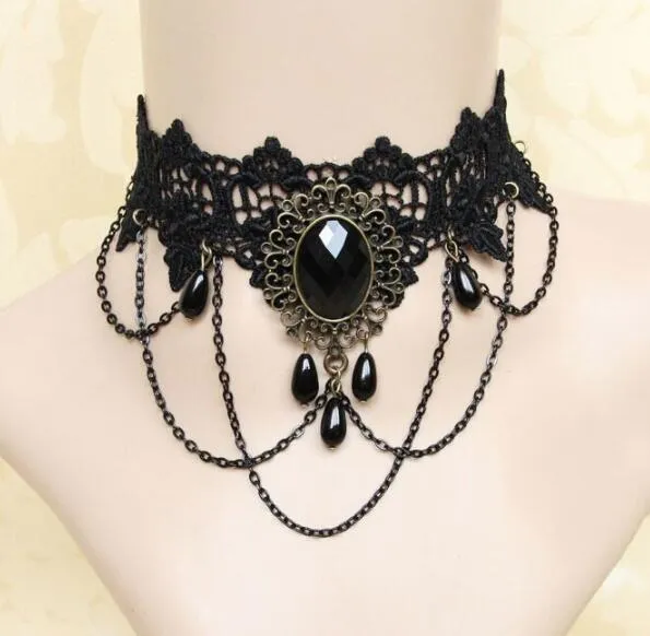 Velvet Choker, Vintage Sexy Lace Necklace with Pendants variety