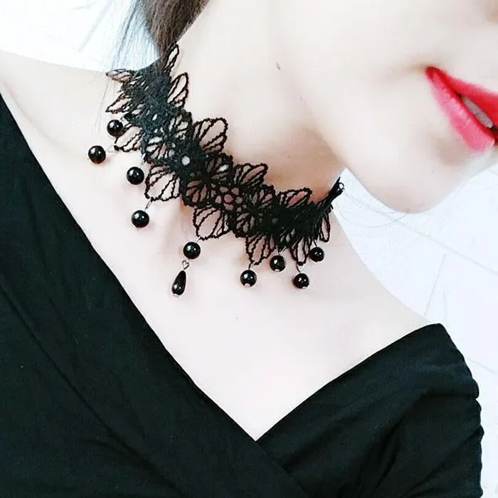 Velvet Choker, Vintage Sexy Lace Necklace with Pendants variety