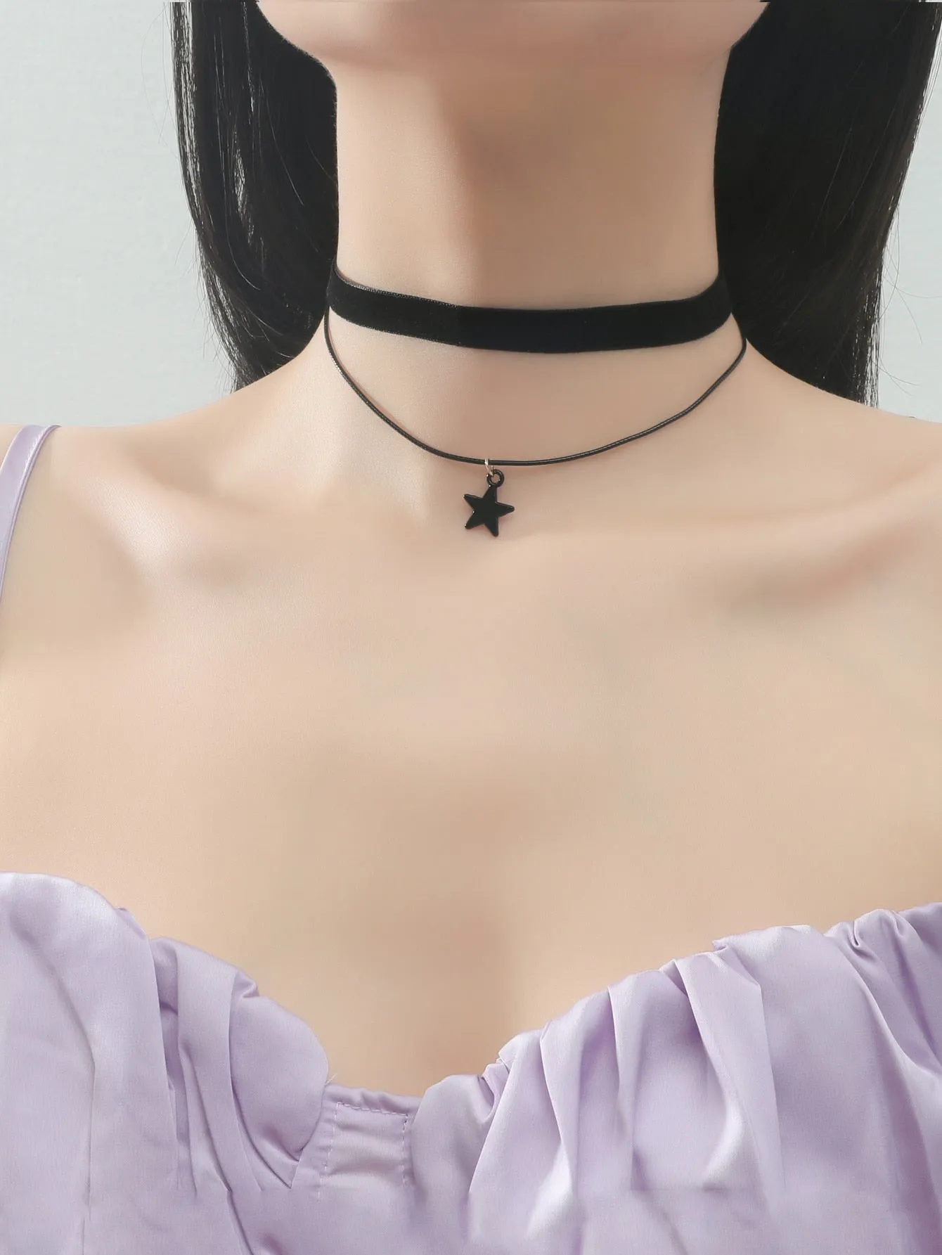 Velvet Star Charm Layered Choker for Women Jewelry for Women Necklace