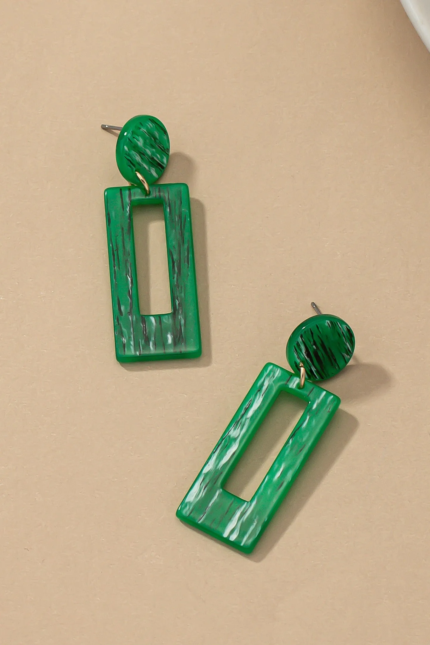 Verdant Rectangle Drop Earrings