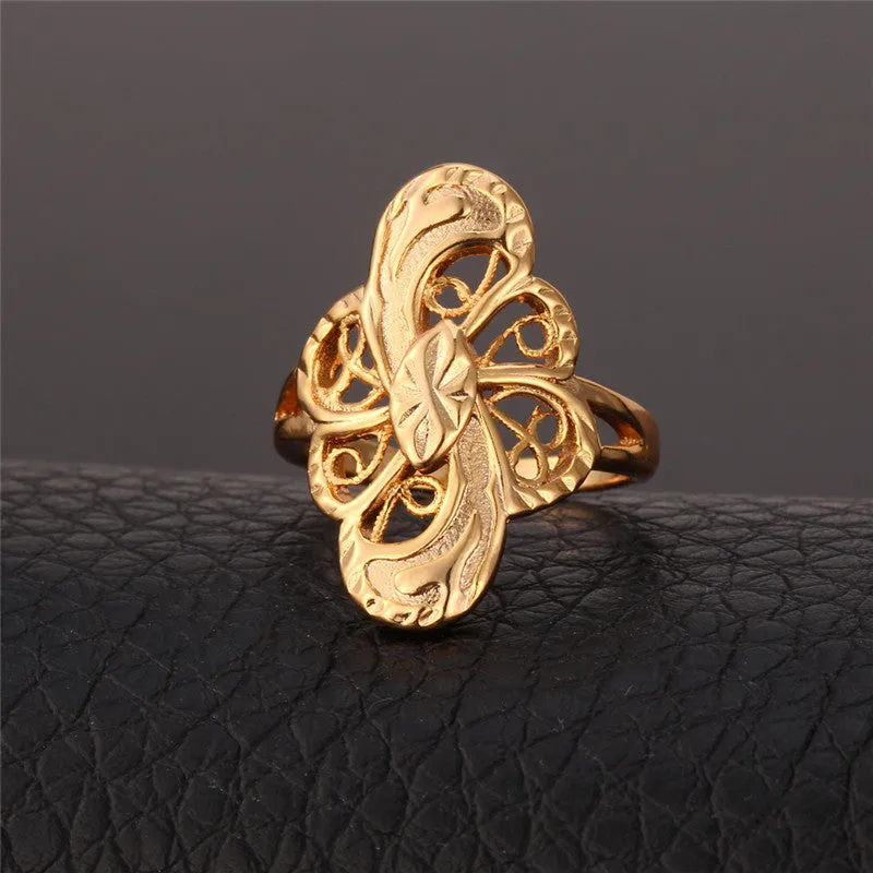 Vintage Engagement Ring Gold Plated Fashion Jewelry Trendy Geometric Band Ring For Women