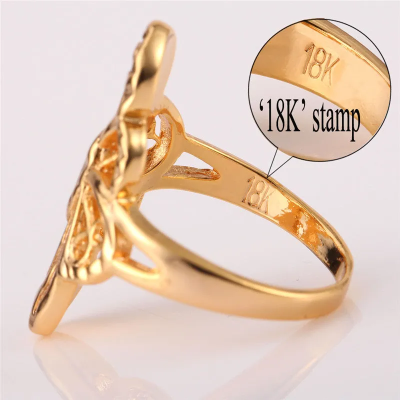 Vintage Engagement Ring Gold Plated Fashion Jewelry Trendy Geometric Band Ring For Women