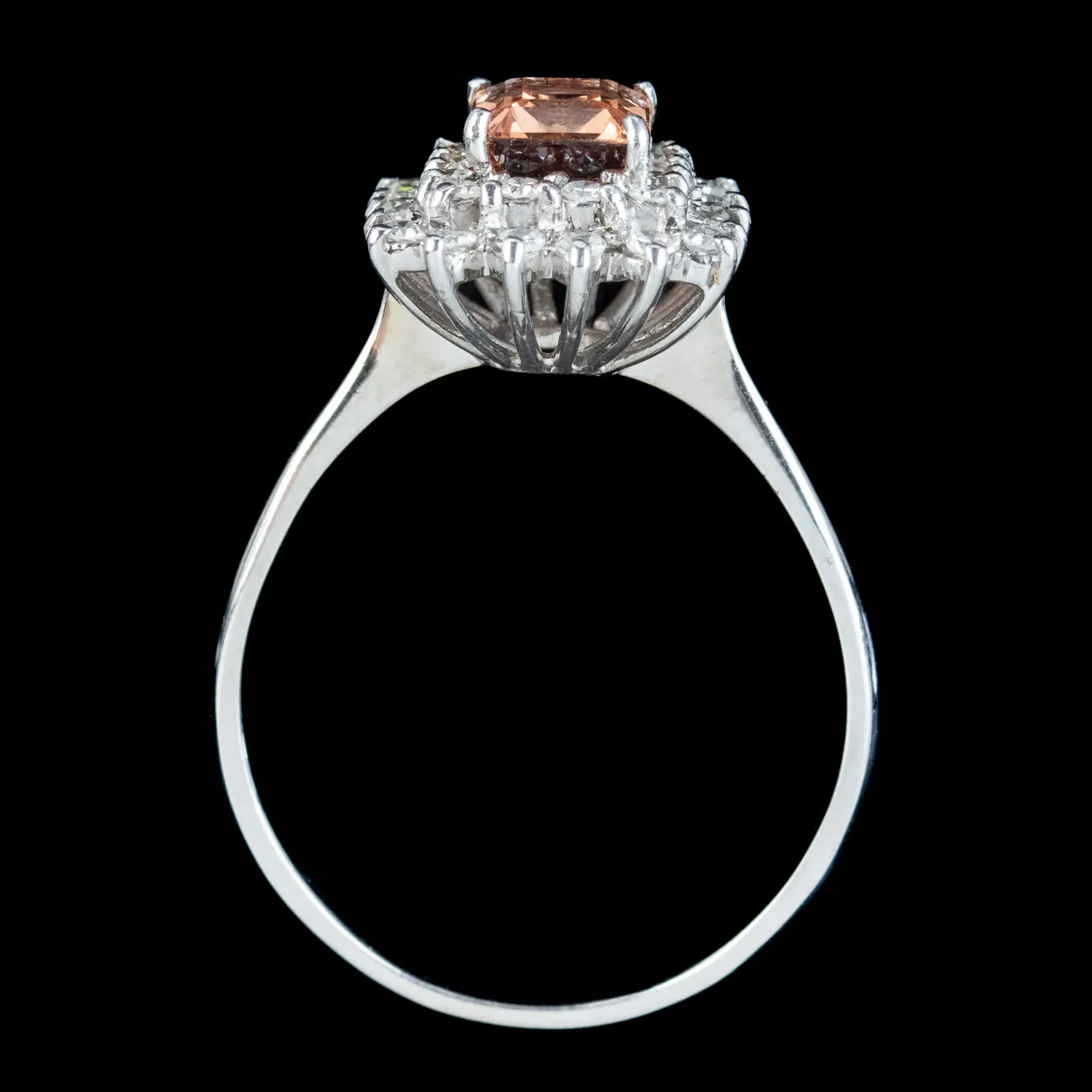 Vintage Orange Topaz Diamond Cluster Ring 1.3ct Topaz