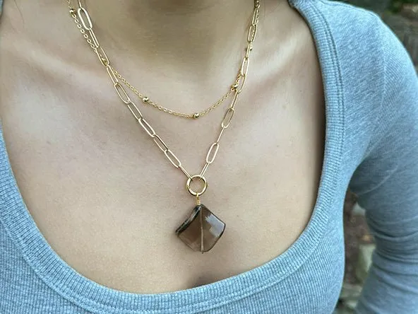 Vintage | Smoky Quartz Square Wing