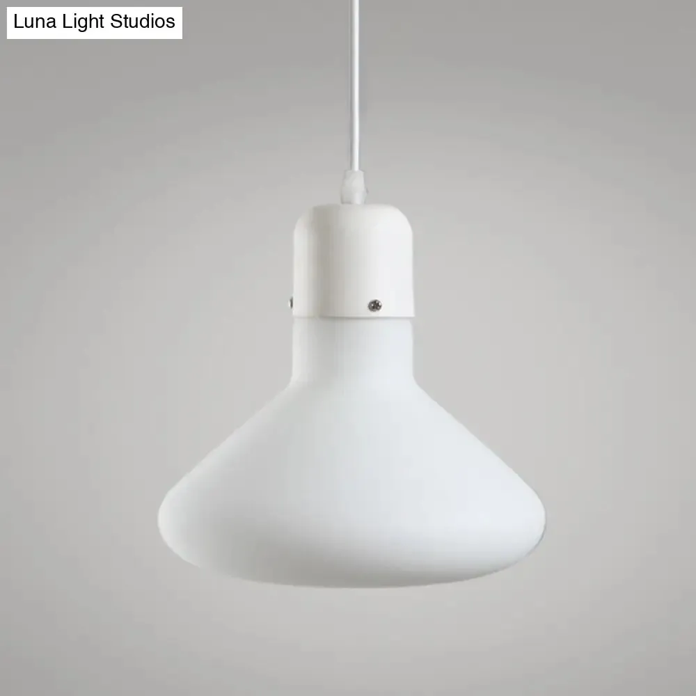 White Dining Room Pendant Light with Stylish Glass Design