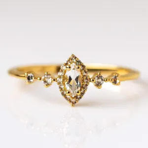 White Topaz Harlow Ring