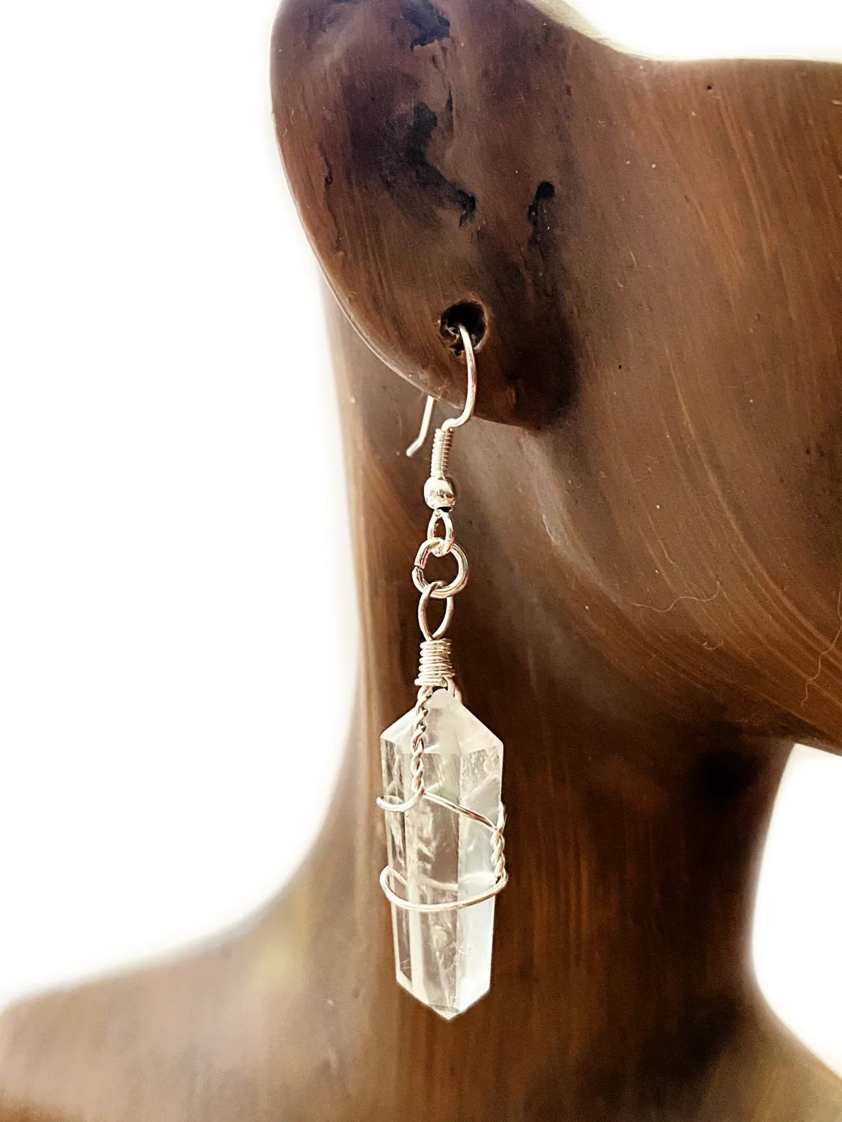 Wrapped Gemstone Point Dangles