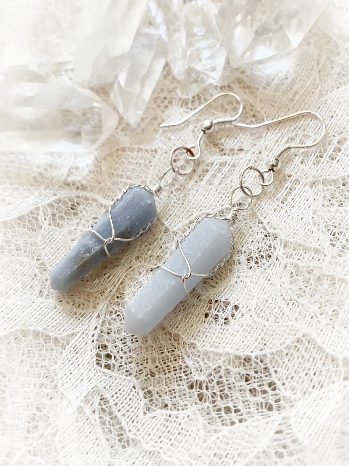 Wrapped Gemstone Point Dangles